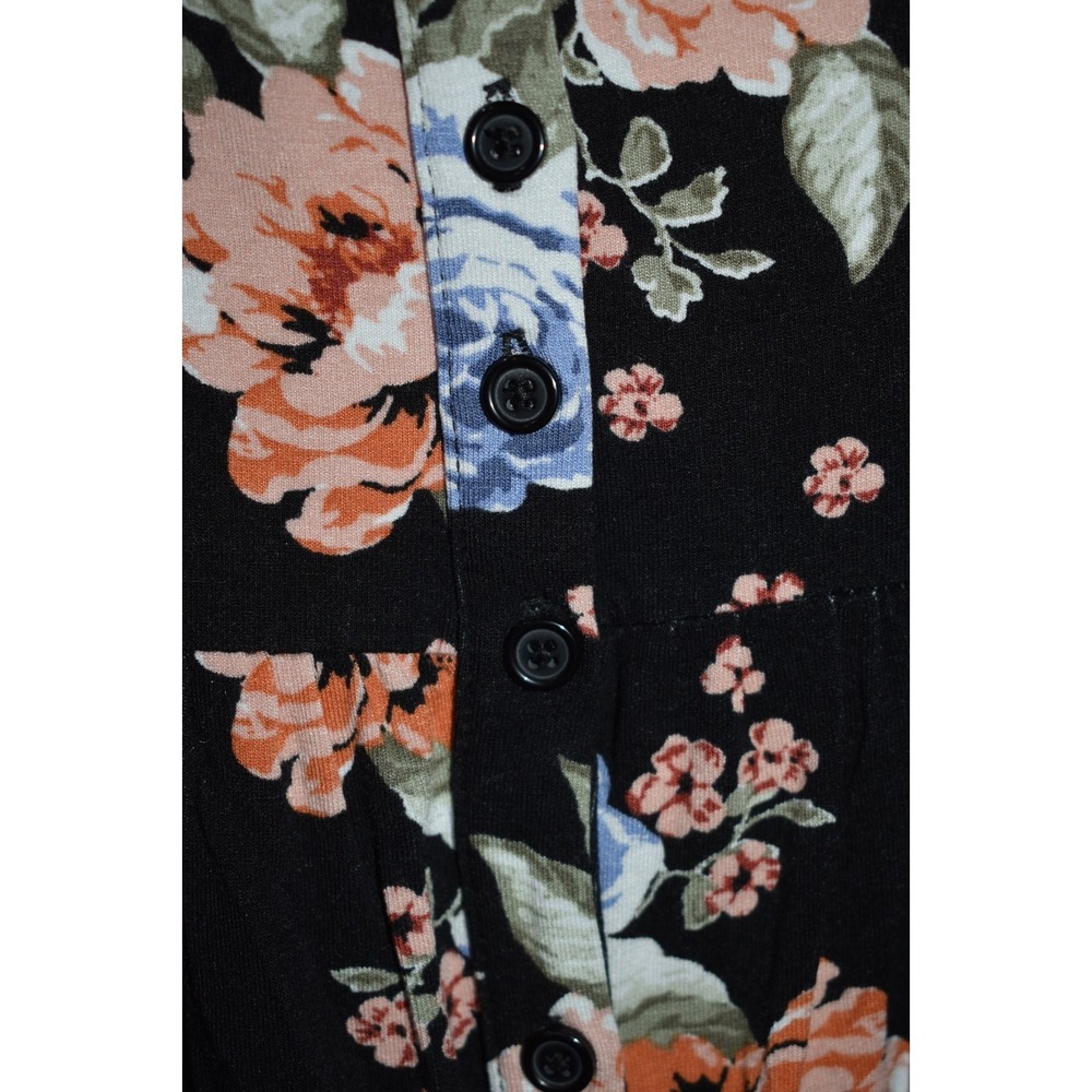 TORRID 0X Soft Stretch Tunic BABYDOLL Scoop Neck High/Low Hem Button Front Black - Picture 12 of 16